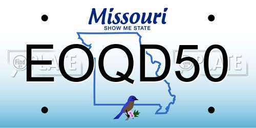 EOQD50 Missouri License Plate