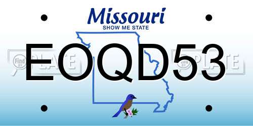 EOQD53 Missouri License Plate