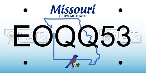 EOQQ53 Missouri License Plate