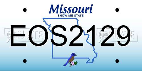 EOS2129 Missouri License Plate