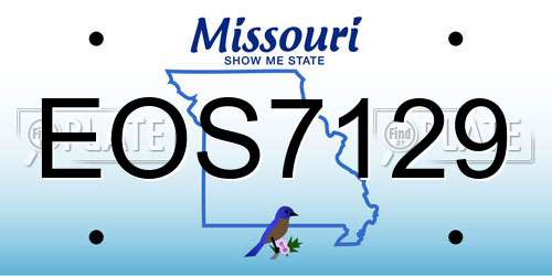 EOS7129 Missouri License Plate