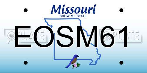 EOSM61 Missouri License Plate