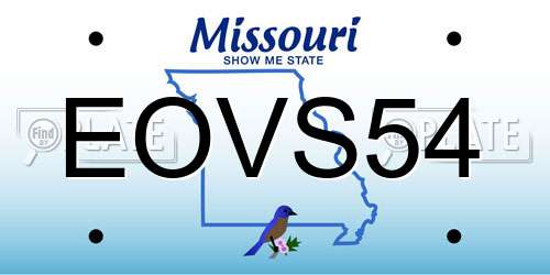 EOVS54 Missouri License Plate