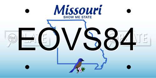 EOVS84 Missouri License Plate