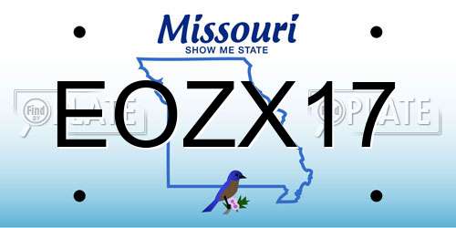 EOZX17 Missouri License Plate