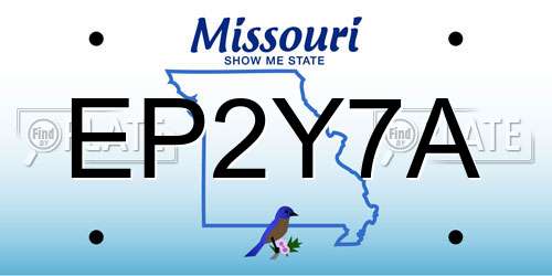EP2Y7A Missouri License Plate