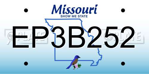 EP3B252 Missouri License Plate
