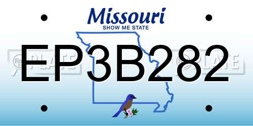 EP3B282 Missouri License Plate