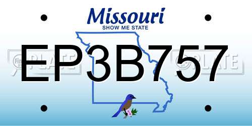 EP3B757 Missouri License Plate