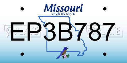 EP3B787 Missouri License Plate