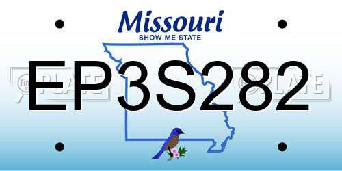 EP3S282 Missouri License Plate