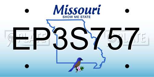 EP3S757 Missouri License Plate