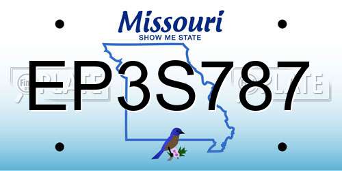 EP3S787 Missouri License Plate