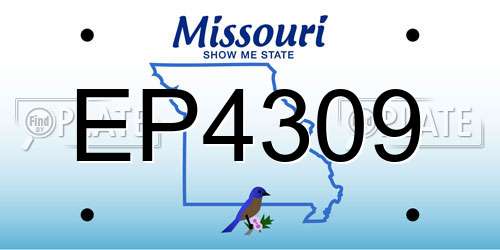EP4309 Missouri License Plate