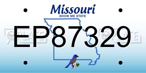 EP87329 Missouri License Plate