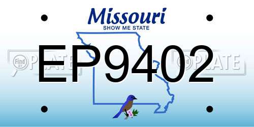 EP9402 Missouri License Plate