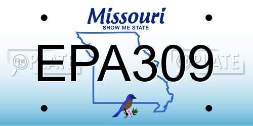 EPA309 Missouri License Plate