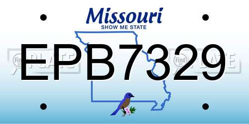 EPB7329 Missouri License Plate