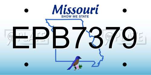 EPB7379 Missouri License Plate