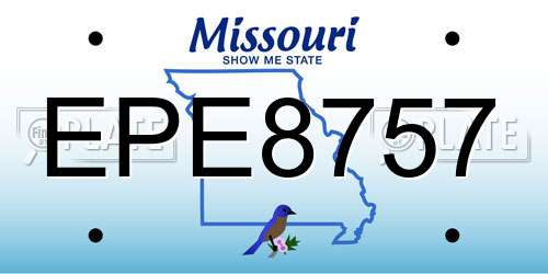 EPE8757 Missouri License Plate