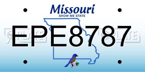 EPE8787 Missouri License Plate