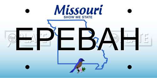 EPEBAH Missouri License Plate