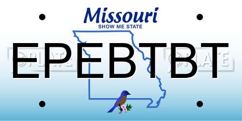EPEBTBT Missouri License Plate