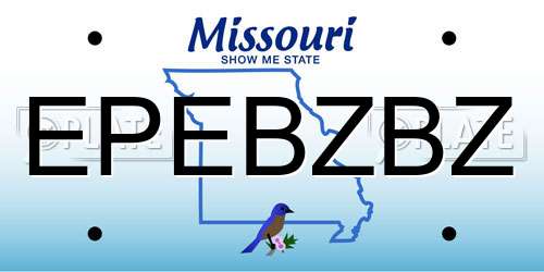 EPEBZBZ Missouri License Plate