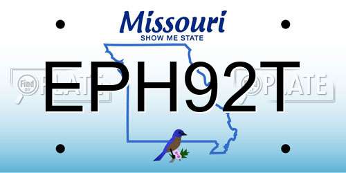 EPH92T Missouri License Plate