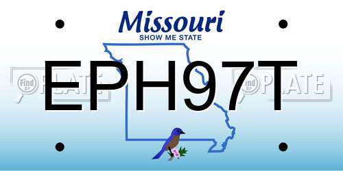 EPH97T Missouri License Plate