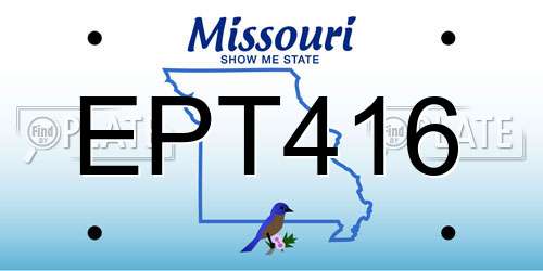 EPT416 Missouri License Plate