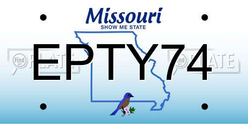 EPTY74 Missouri License Plate