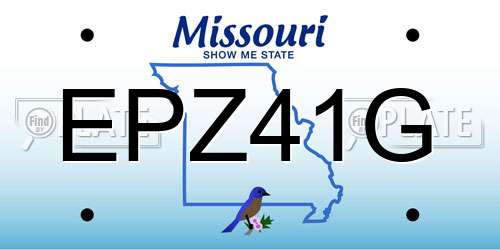 EPZ41G Missouri License Plate