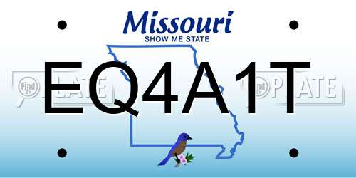 EQ4A1T Missouri License Plate