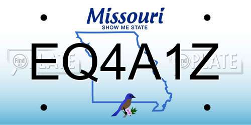 EQ4A1Z Missouri License Plate