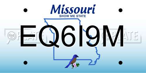 EQ6I9M Missouri License Plate