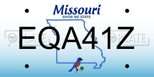 EQA41Z Missouri License Plate