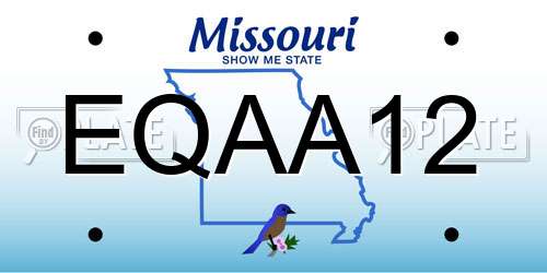 EQAA12 Missouri License Plate