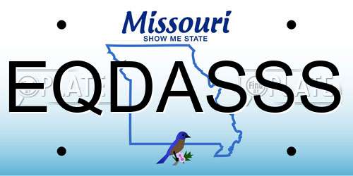 EQDASSS Missouri License Plate