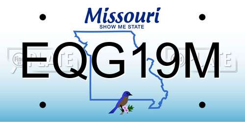 EQG19M Missouri License Plate