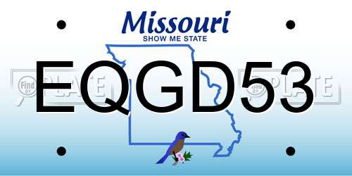 EQGD53 Missouri License Plate