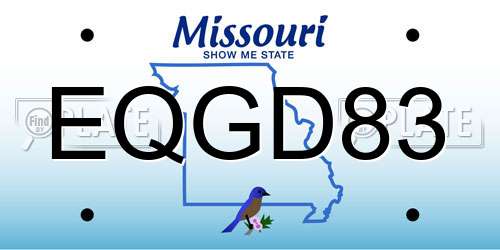 EQGD83 Missouri License Plate