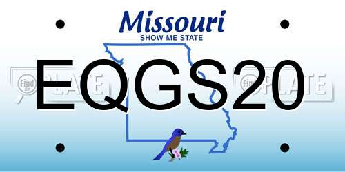 EQGS20 Missouri License Plate