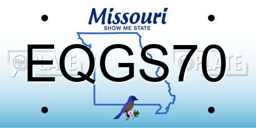 EQGS70 Missouri License Plate