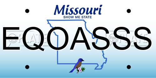 EQOASSS Missouri License Plate