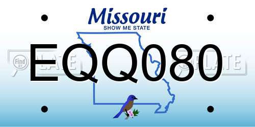 EQQ080 Missouri License Plate