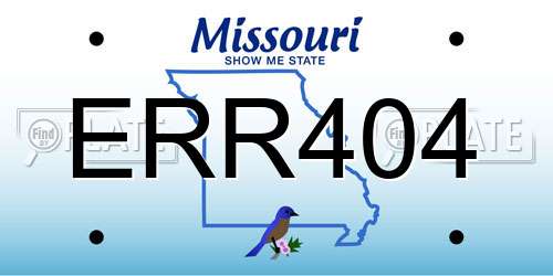 ERR404 Missouri License Plate
