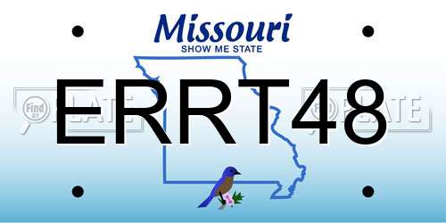 ERRT48 Missouri License Plate