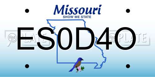ES0D4O Missouri License Plate