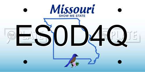 ES0D4Q Missouri License Plate